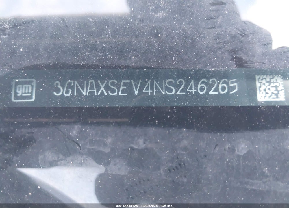 2022 CHEVROLET EQUINOX AWD LS VIN: 3GNAXSEV4NS246265