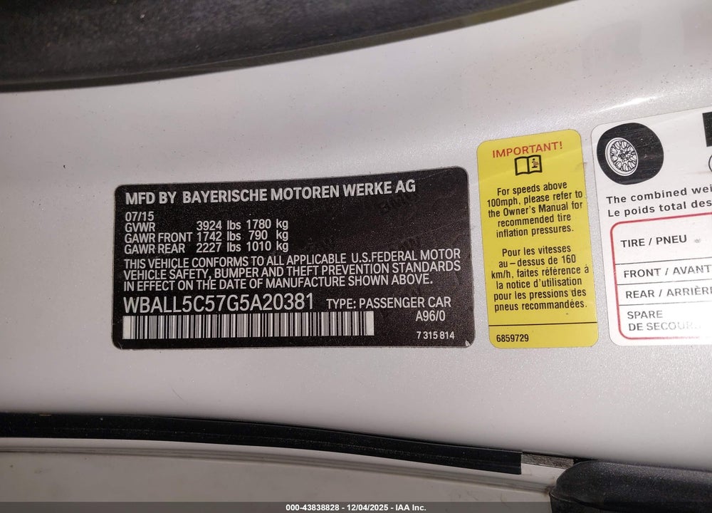 2016 BMW Z4 SDRIVE28I VIN: WBALL5C57G5A20381