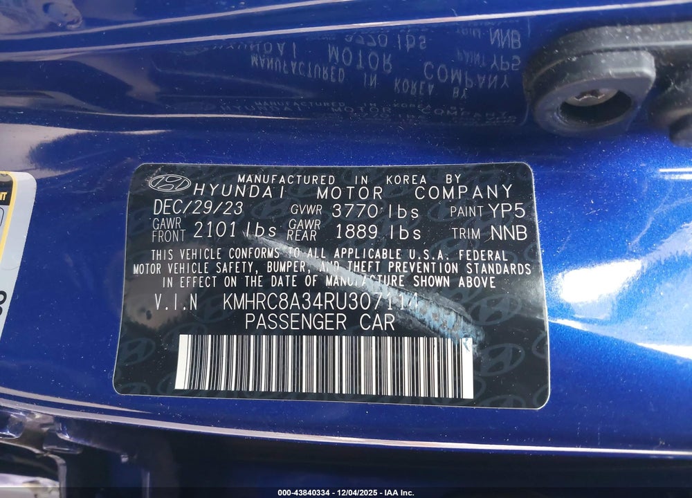2024 HYUNDAI VENUE LIMITED VIN: KMHRC8A34RU307114