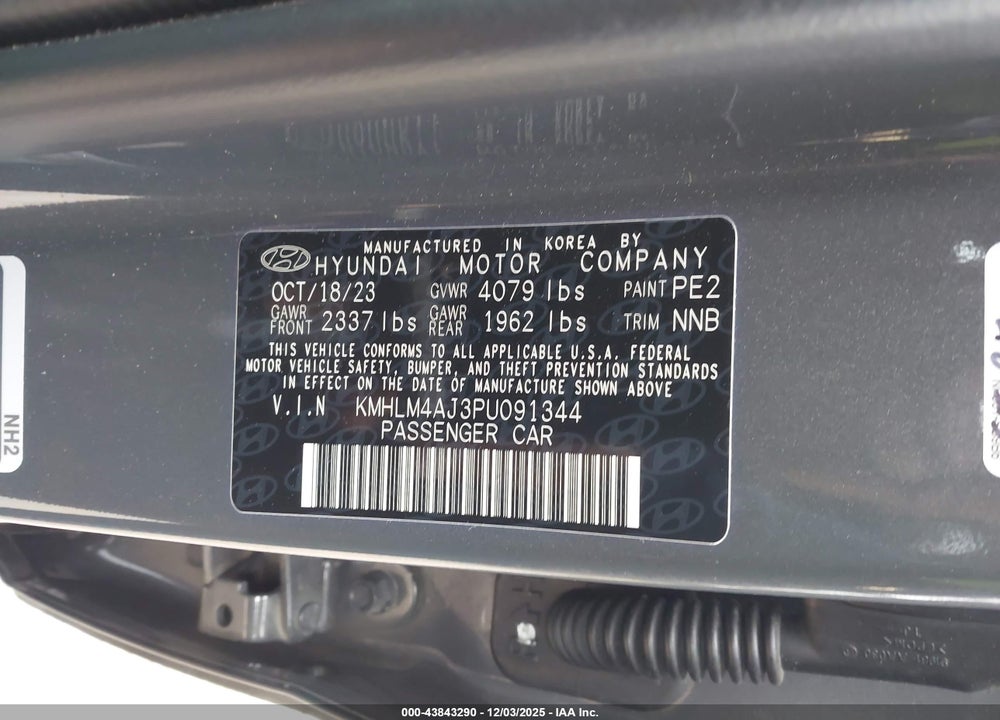 2023 HYUNDAI ELANTRA HYBRID BLUE VIN: KMHLM4AJ3PU091344