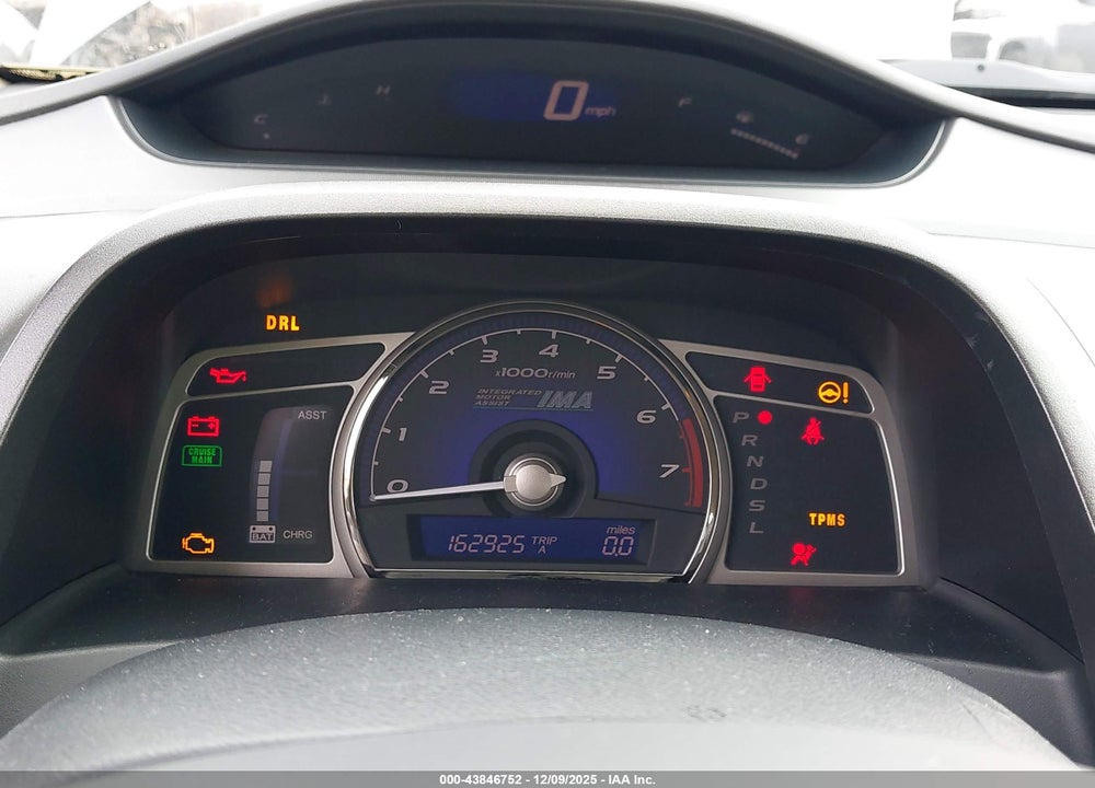2009 HONDA CIVIC HYBRID VIN: JHMFA36219S007217