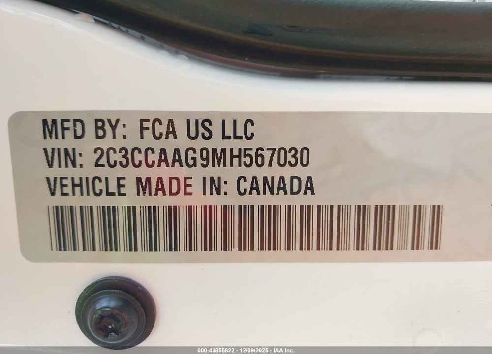 2021 CHRYSLER 300 TOURING VIN: 2C3CCAAG9MH567030