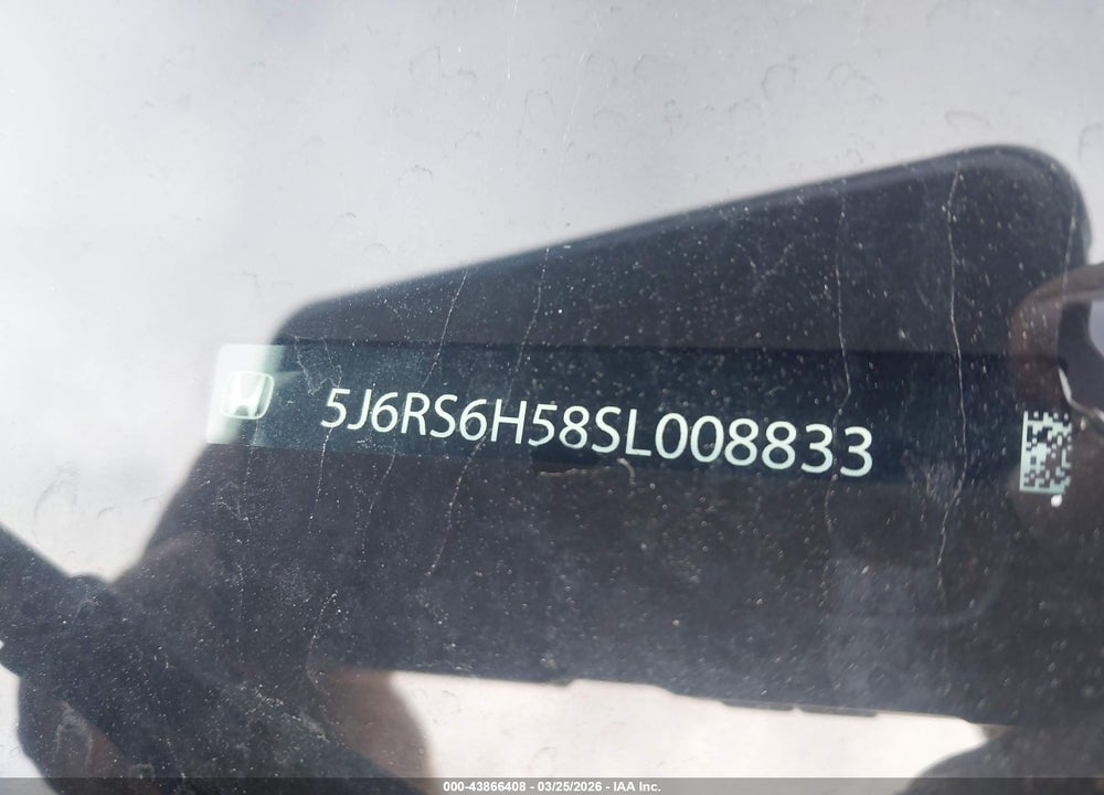 2025 HONDA CR-V SPORT VIN: 5J6RS6H58SL008833