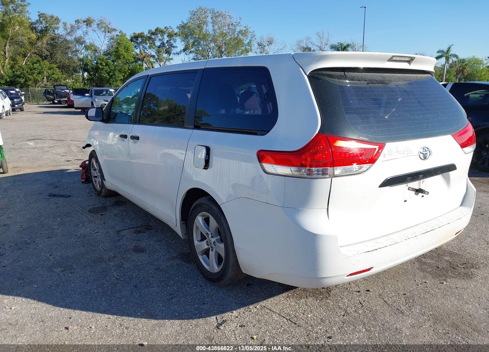 2013 TOYOTA SIENNA L V6 7 PASSENGER VIN: 5TDZK3DC8DS339227