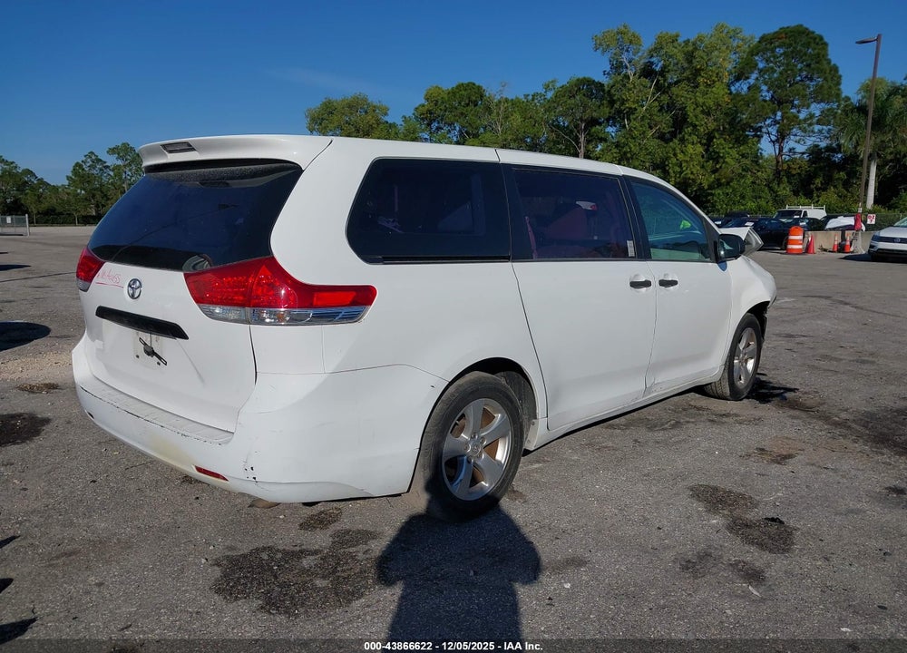 2013 TOYOTA SIENNA L V6 7 PASSENGER VIN: 5TDZK3DC8DS339227