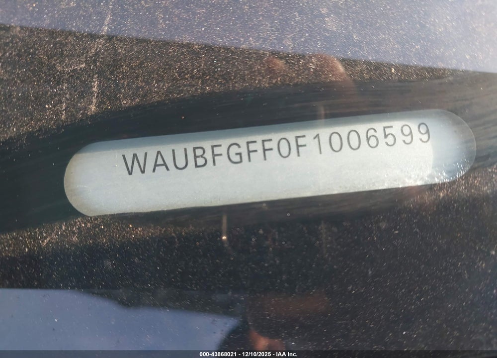 2015 AUDI A3 2.0T PREMIUM VIN: WAUBFGFF0F1006599