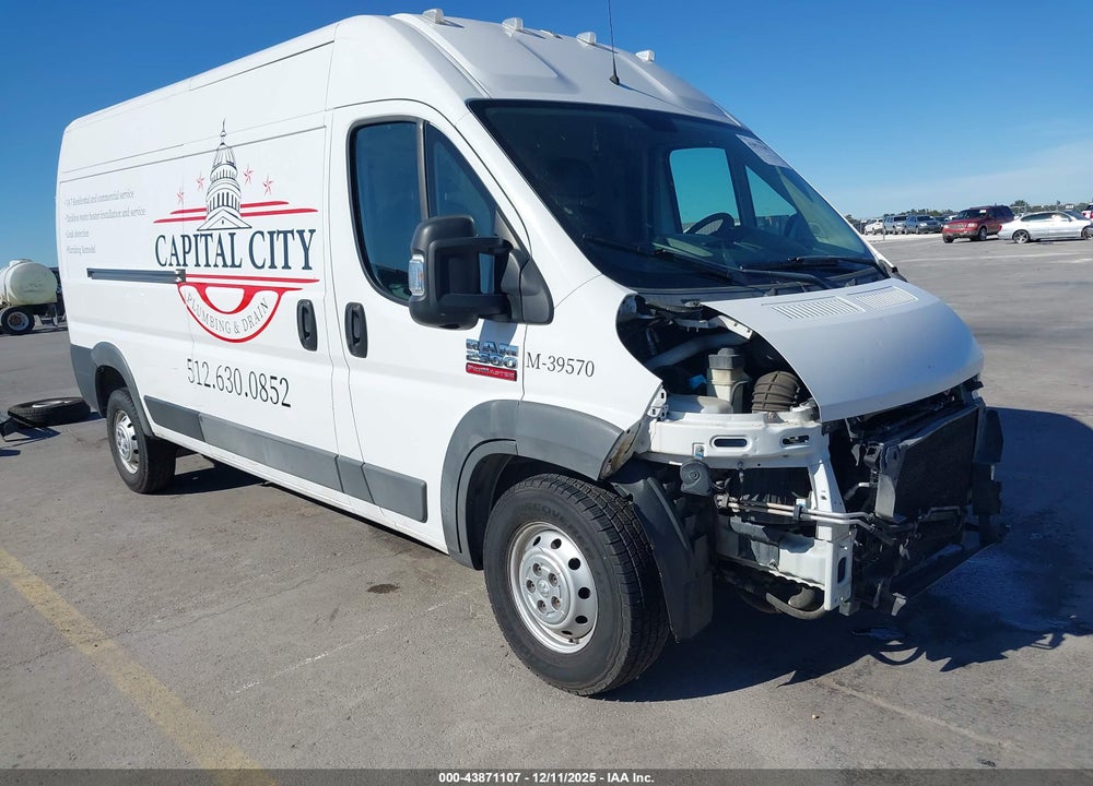2017 RAM PROMASTER 2500 HIGH ROOF 159 WB VIN: 3C6TRVDG8HE536728