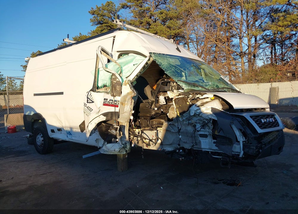 2022 RAM PROMASTER 2500 HIGH ROOF 159 WB VIN: 3C6LRVDG9NE133692
