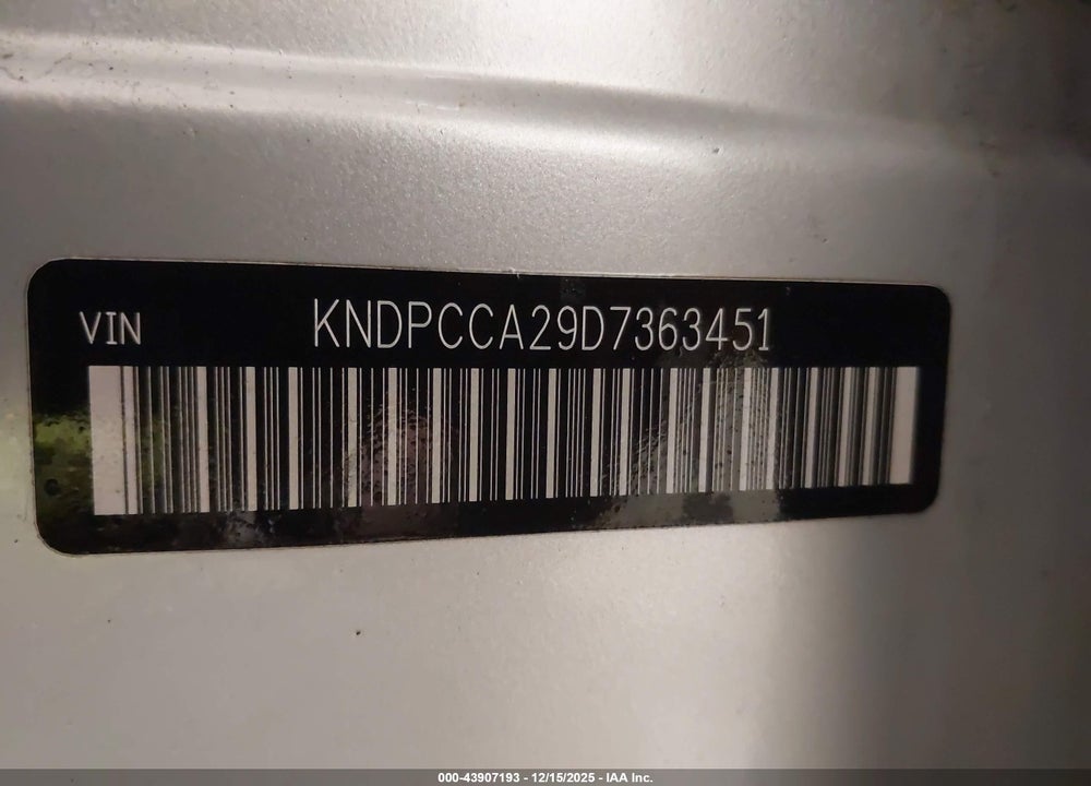 2013 KIA SPORTAGE EX VIN: KNDPCCA29D7363451