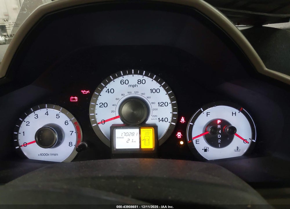 2011 HONDA PILOT EX-L VIN: 5FNYF4H53BB065941