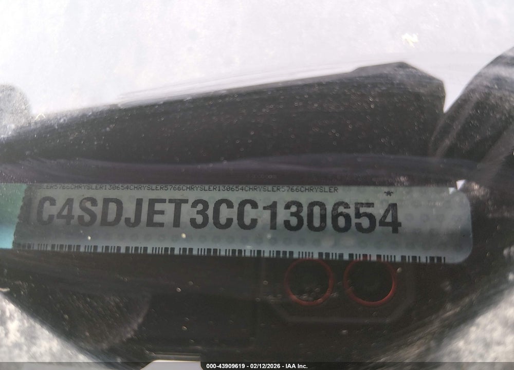 2012 DODGE DURANGO CITADEL VIN: 1C4SDJET3CC130654