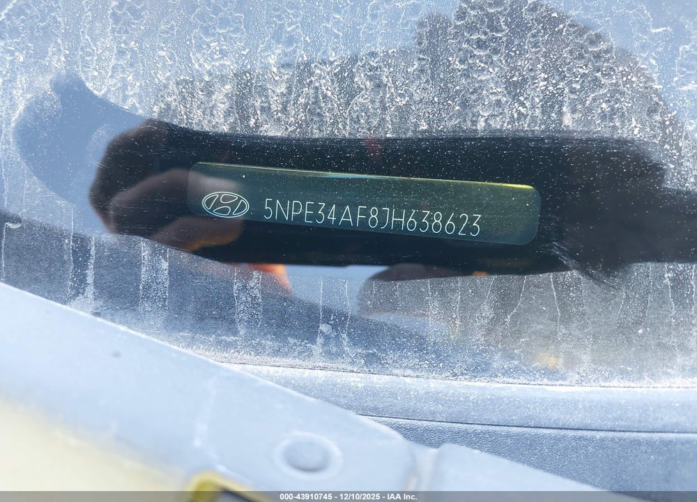 2018 HYUNDAI SONATA SEL VIN: 5NPE34AF8JH638623