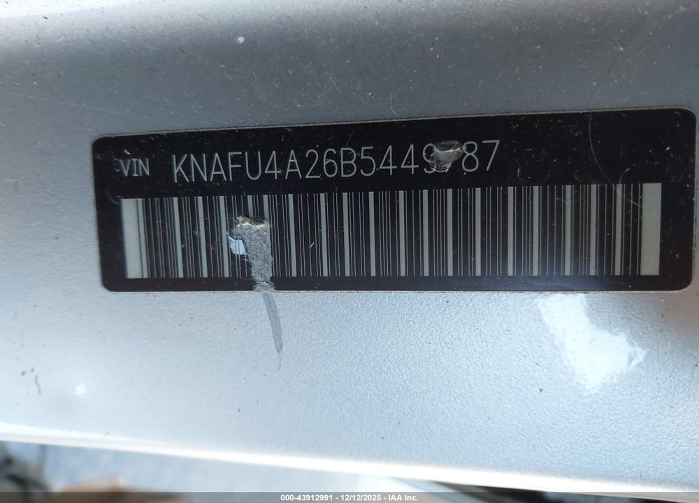 2011 KIA FORTE EX VIN: KNAFU4A26B5449787