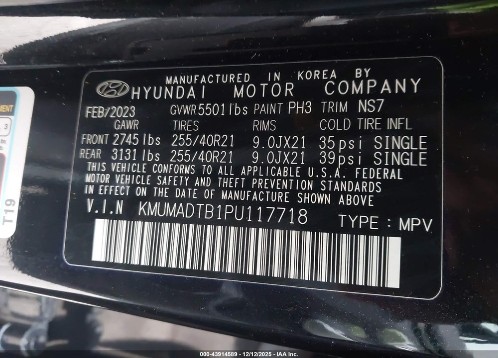 2023 GENESIS GV70 2.5T AWD VIN: KMUMADTB1PU117718