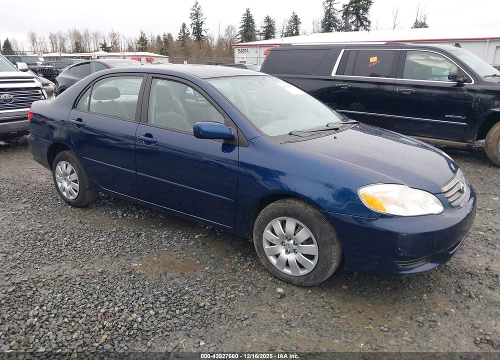 2003 TOYOTA COROLLA LE VIN: 2T1BR38E73C152707