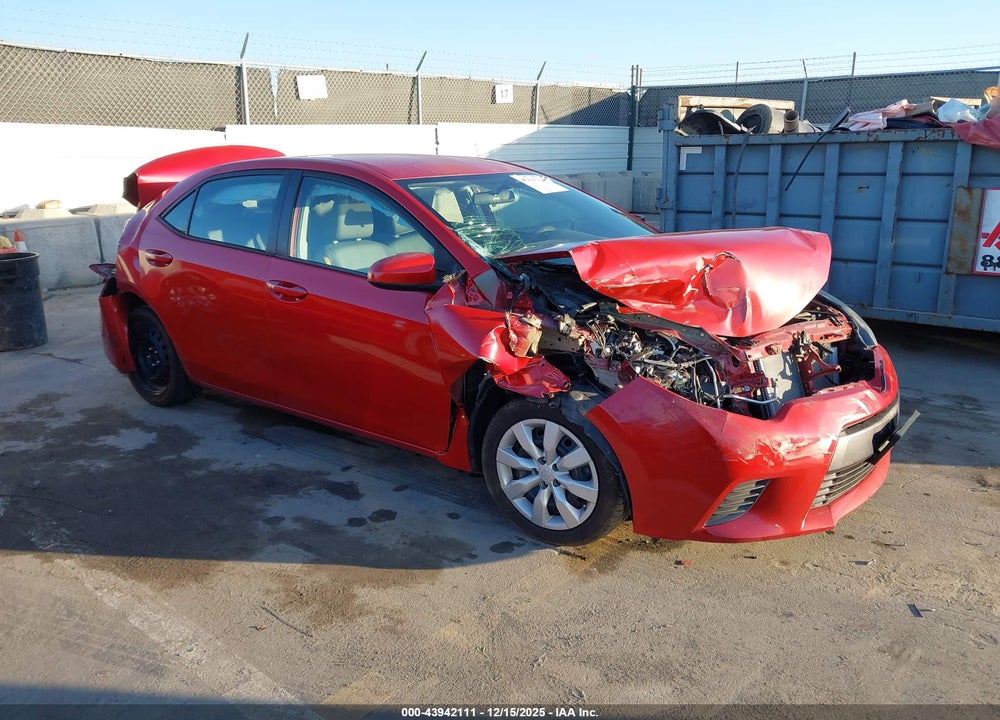 2015 TOYOTA COROLLA LE VIN: 5YFBURHE9FP351473