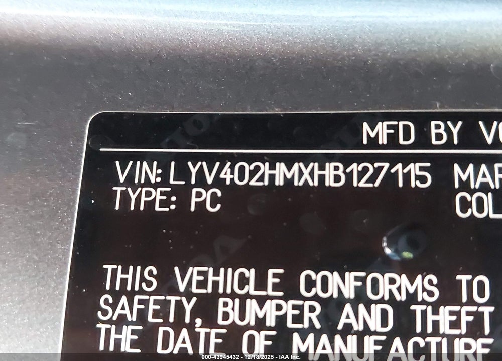 2017 VOLVO S60 INSCRIPTION T5 PLATINUM VIN: LYV402HMXHB127115