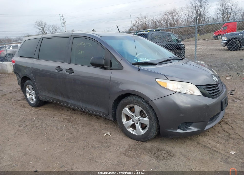2012 TOYOTA SIENNA BASE V6 7 PASSENGER VIN: 5TDZK3DC6CS276093