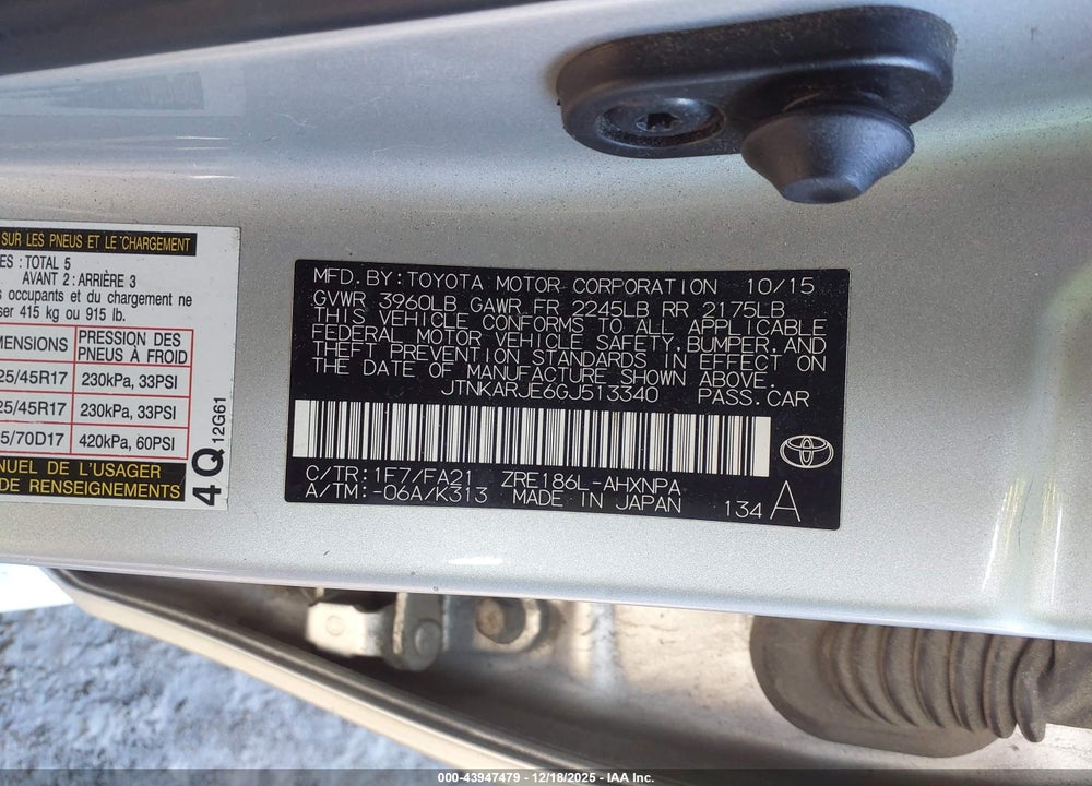 2016 SCION IM VIN: JTNKARJE6GJ513340
