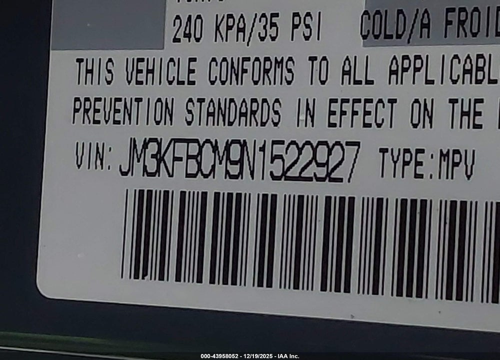 2022 MAZDA CX-5 2.5 S CARBON EDITION VIN: JM3KFBCM9N1522927