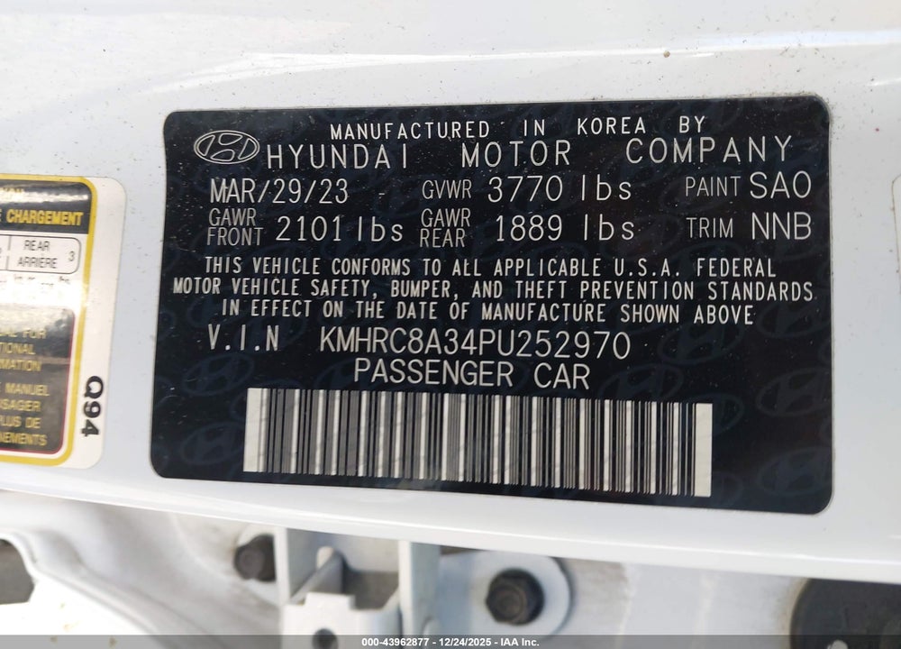 2023 HYUNDAI VENUE LIMITED VIN: KMHRC8A34PU252970