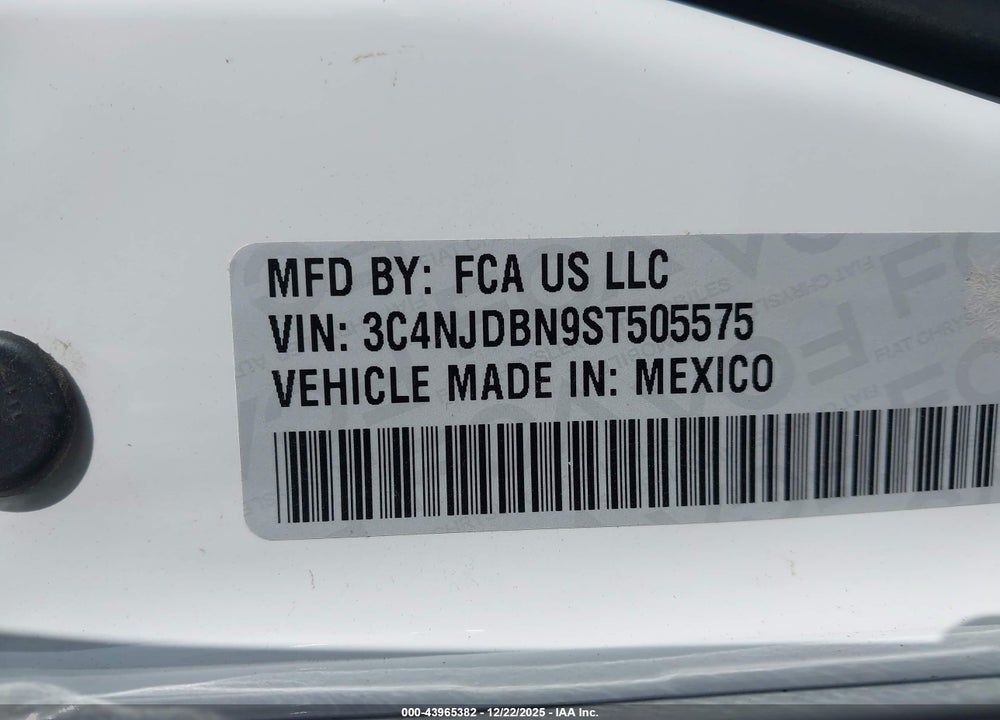 2025 JEEP COMPASS LATITUDE 4X4 VIN: 3C4NJDBN9ST505575