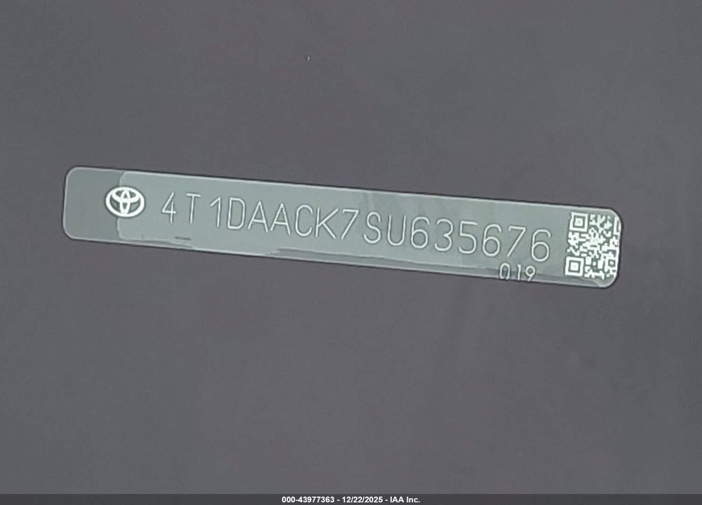 2025 TOYOTA CAMRY SE VIN: 4T1DAACK7SU635676