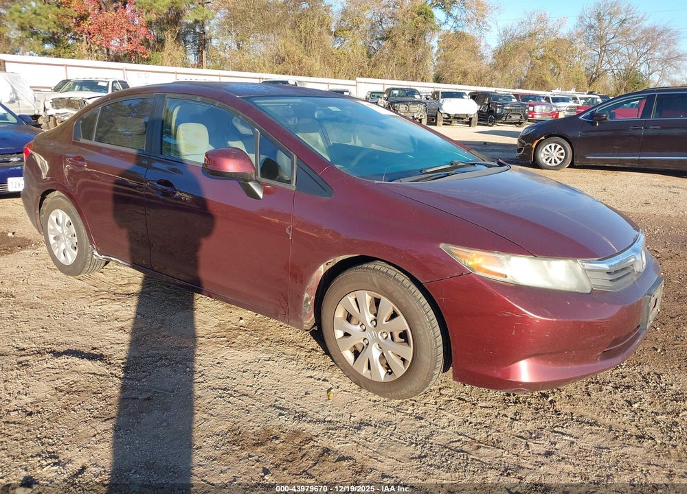2012 HONDA CIVIC LX VIN: 19XFB2F55CE058300