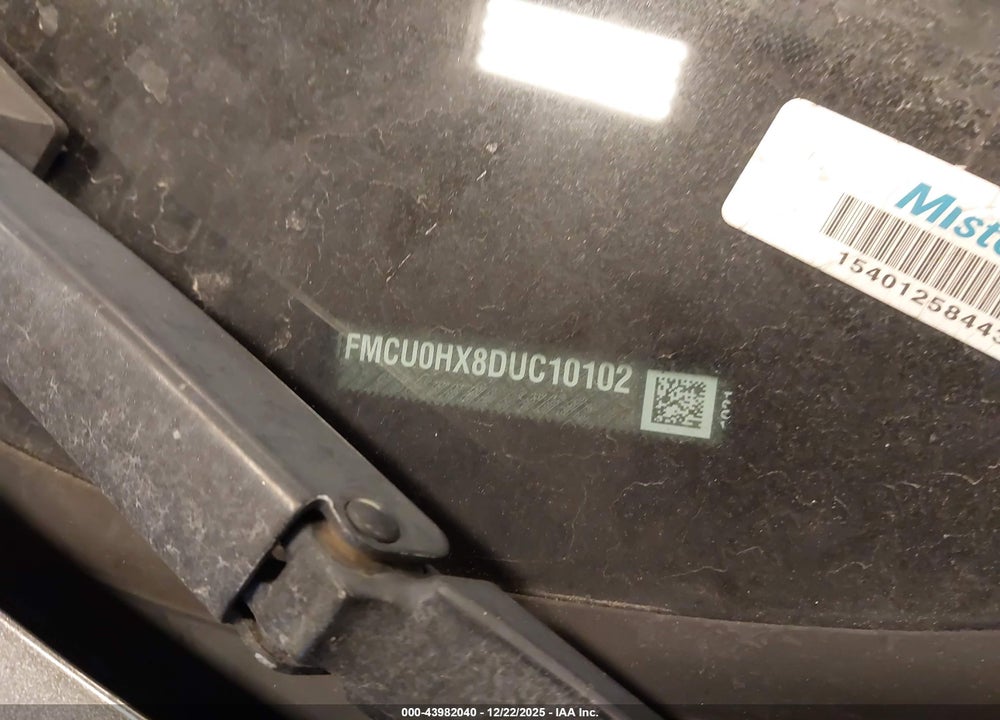 2013 FORD ESCAPE SEL VIN: 1FMCU0HX8DUC10102