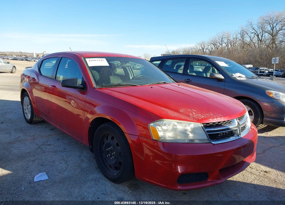 2012 DODGE AVENGER SE VIN: 1C3CDZAB1CN193499