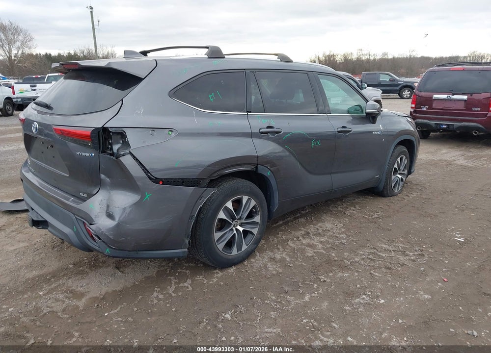 2021 TOYOTA HIGHLANDER HYBRID XLE VIN: 5TDGBRCH4MS535480