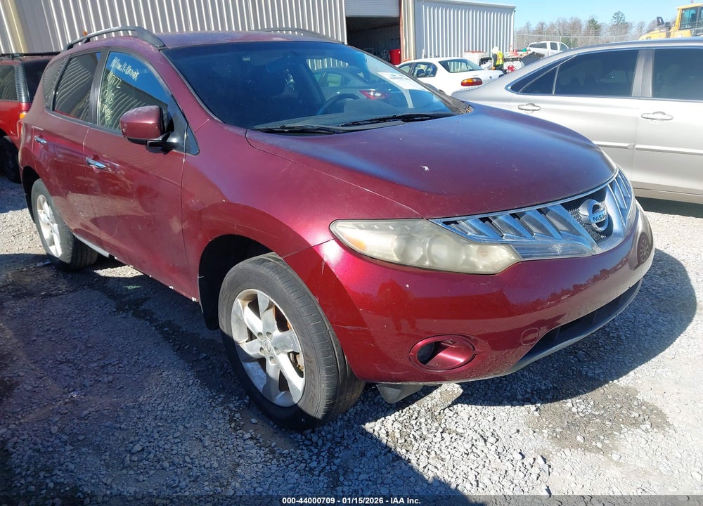 2009 NISSAN MURANO S VIN: JN8AZ18UX9W007172