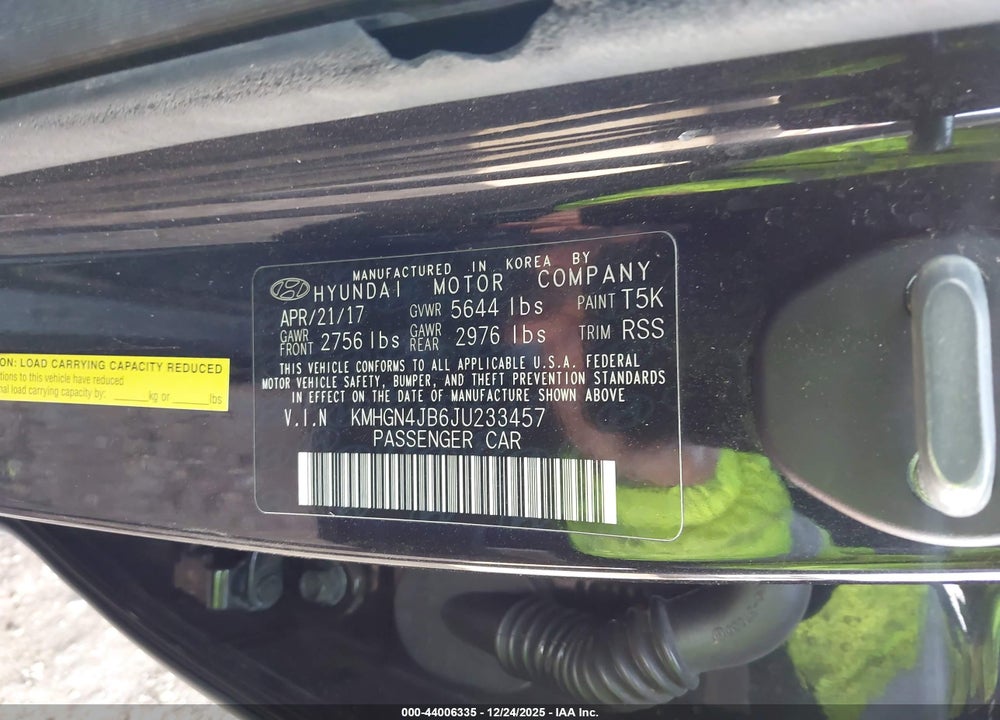 2018 GENESIS G80 3.3T SPORT VIN: KMHGN4JB6JU233457