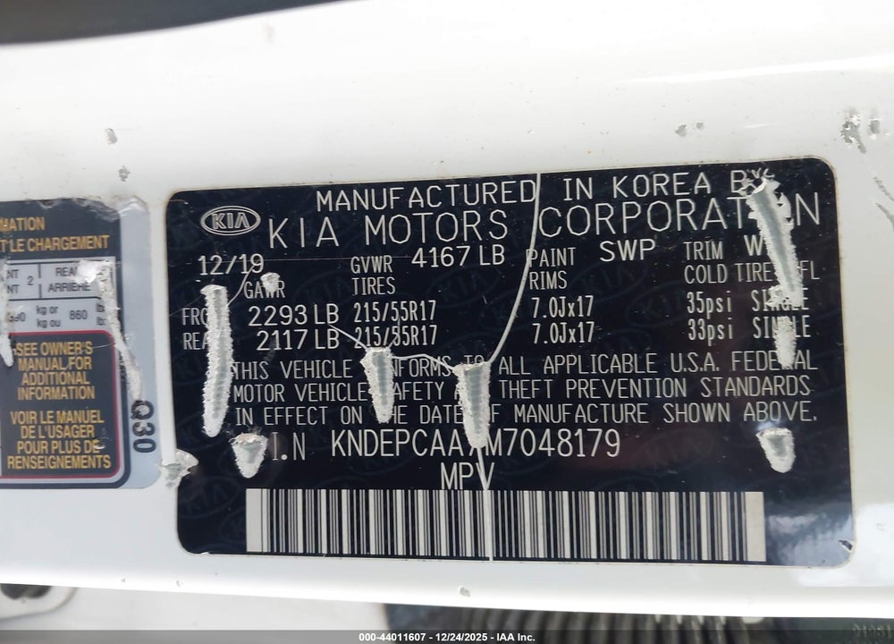 2021 KIA SELTOS LX VIN: KNDEPCAA7M7048179