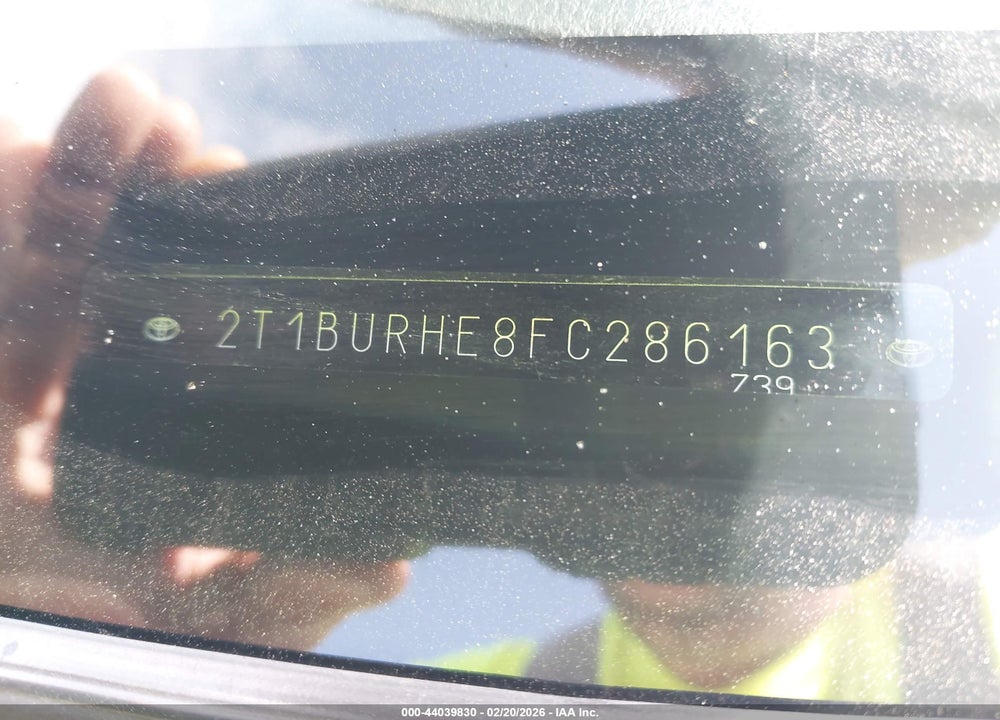 2015 TOYOTA COROLLA L VIN: 2T1BURHE8FC286163