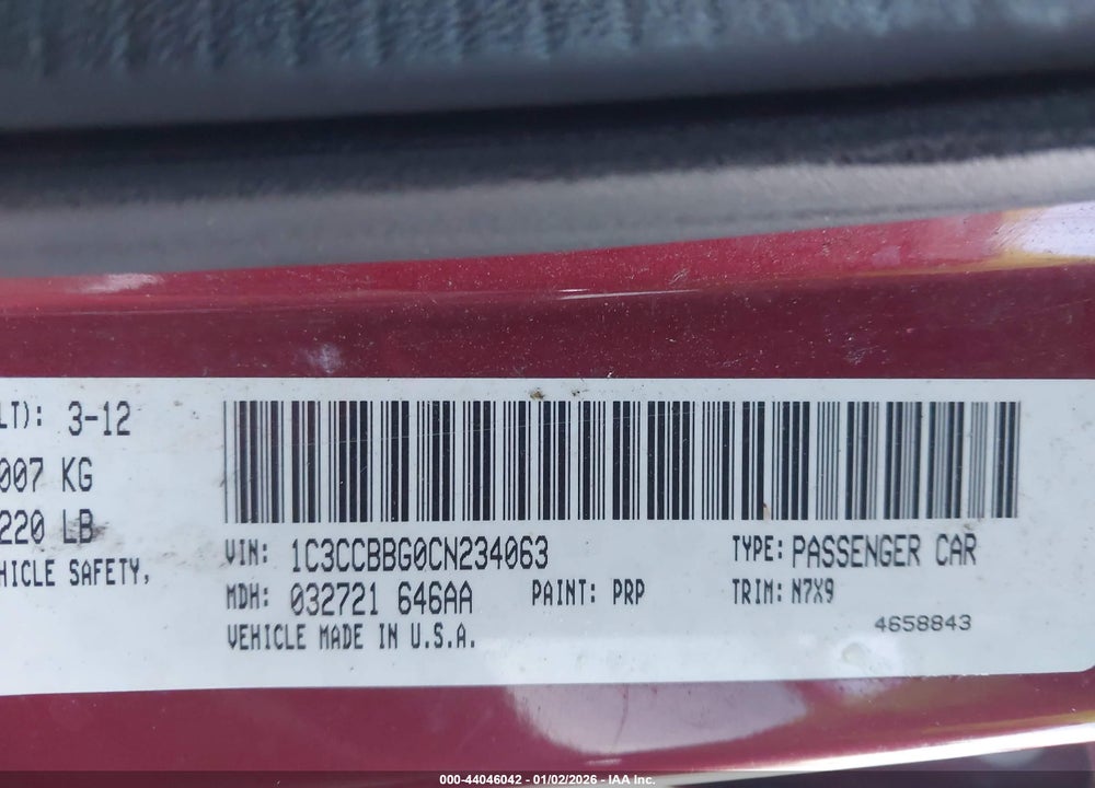 2012 CHRYSLER 200 TOURING VIN: 1C3CCBBG0CN234063