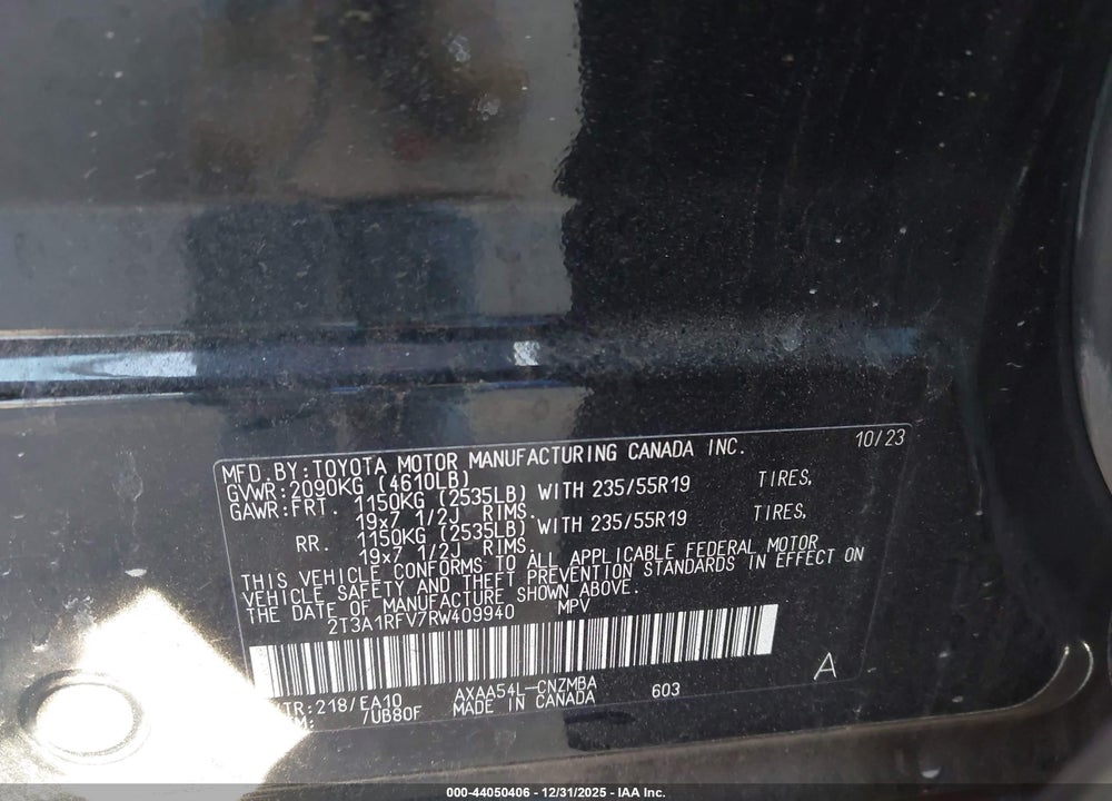 2024 TOYOTA RAV4 XLE PREMIUM VIN: 2T3A1RFV7RW409940