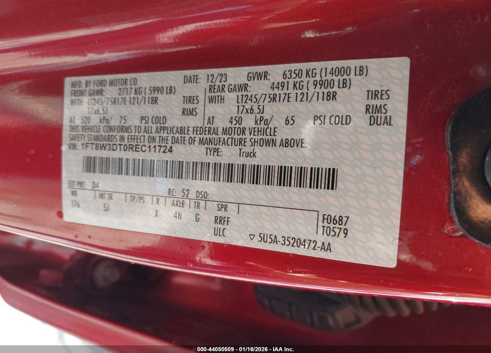2024 FORD F-350 LARIAT VIN: 1FT8W3DT0REC11724