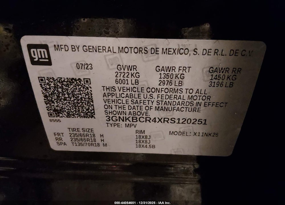 2024 CHEVROLET BLAZER FWD 2LT VIN: 3GNKBCR4XRS120251