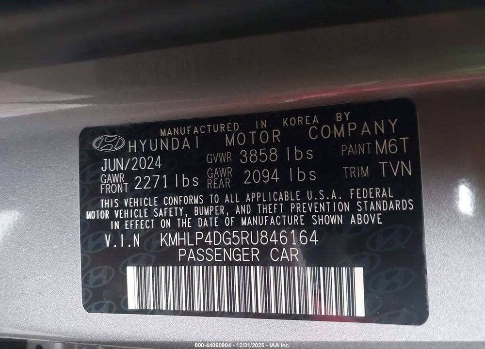 2024 HYUNDAI ELANTRA LIMITED VIN: KMHLP4DG5RU846164