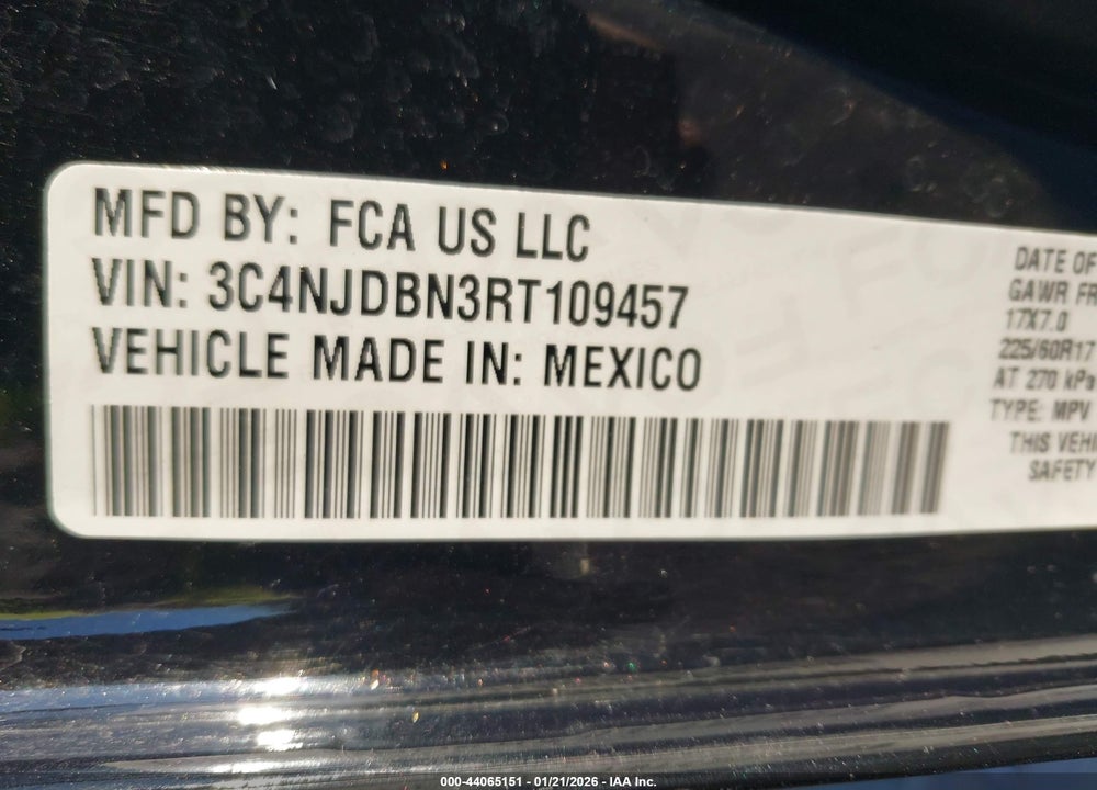 2024 JEEP COMPASS LATITUDE 4X4 VIN: 3C4NJDBN3RT109457
