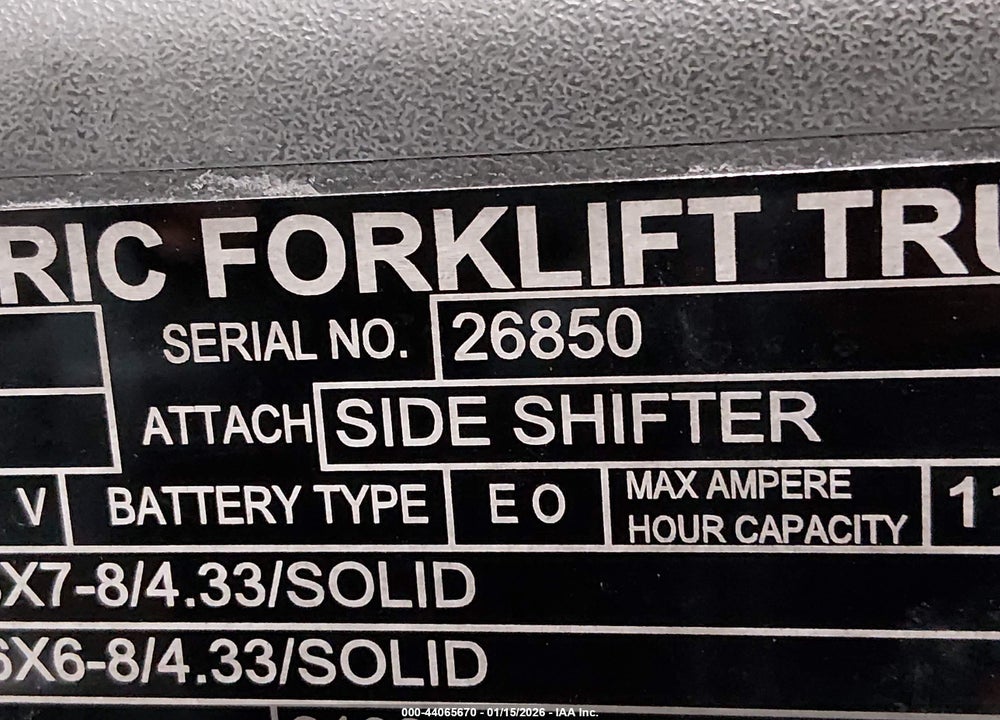 2022 TOYOTA 8FBE20U FORKLIFT VIN: 00000000000026850