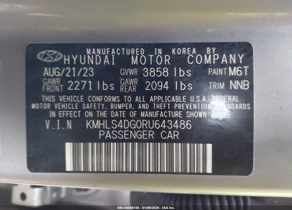 2024 HYUNDAI ELANTRA SEL VIN: KMHLS4DG0RU643486