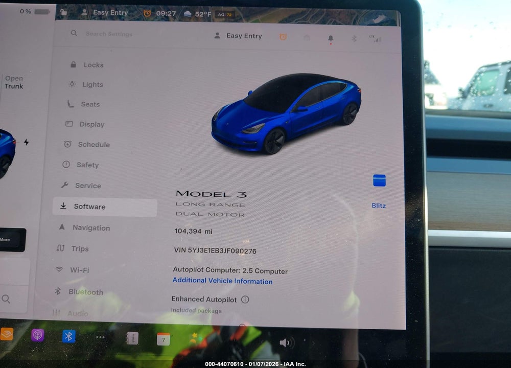 2018 TESLA MODEL 3 LONG RANGE/PERFORMANCE VIN: 5YJ3E1EB3JF090276