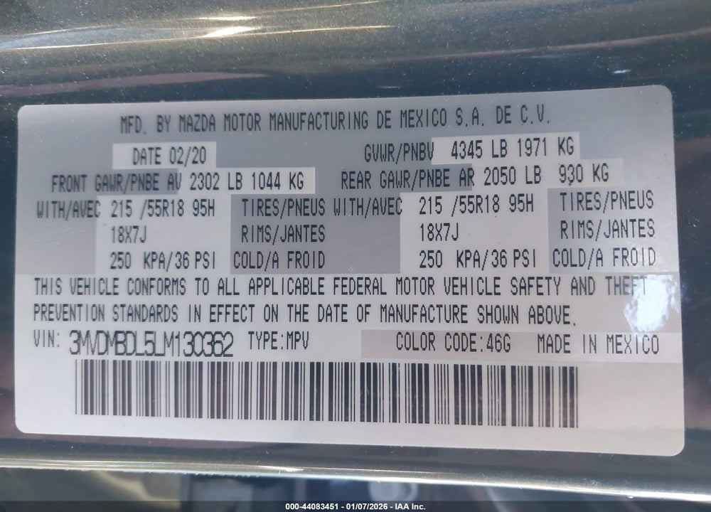 2020 MAZDA CX-30 PREFERRED PACKAGE VIN: 3MVDMBDL5LM130362