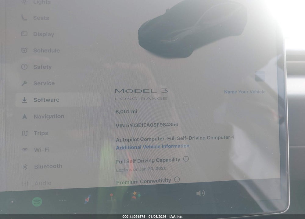 2025 TESLA MODEL 3 LONG RANGE REAR-WHEEL DRIVE/STANDARD REAR-WHEEL DRIVE VIN: 5YJ3E1EA0SF984356