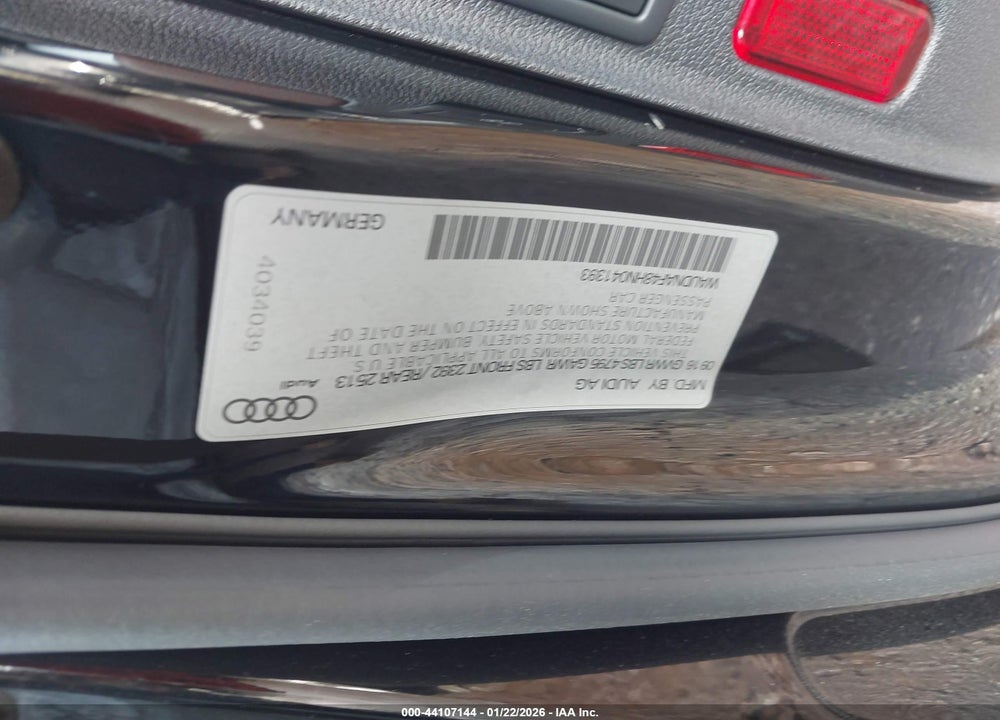 2017 AUDI A4 2.0T SEASON OF  PREMIUM VIN: WAUDNAF48HN041393