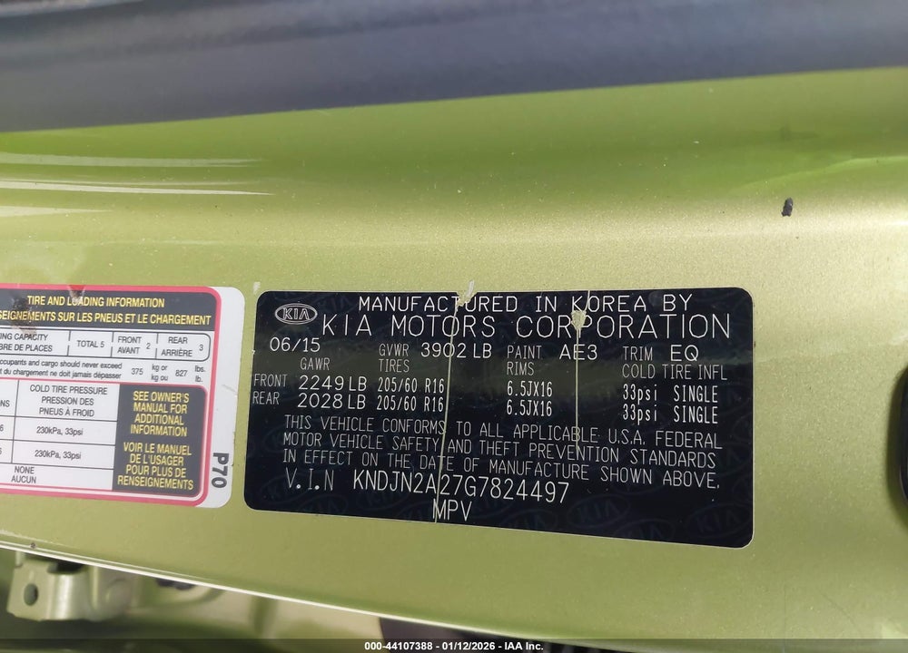 2016 KIA SOUL ! VIN: KNDJN2A27G7824497