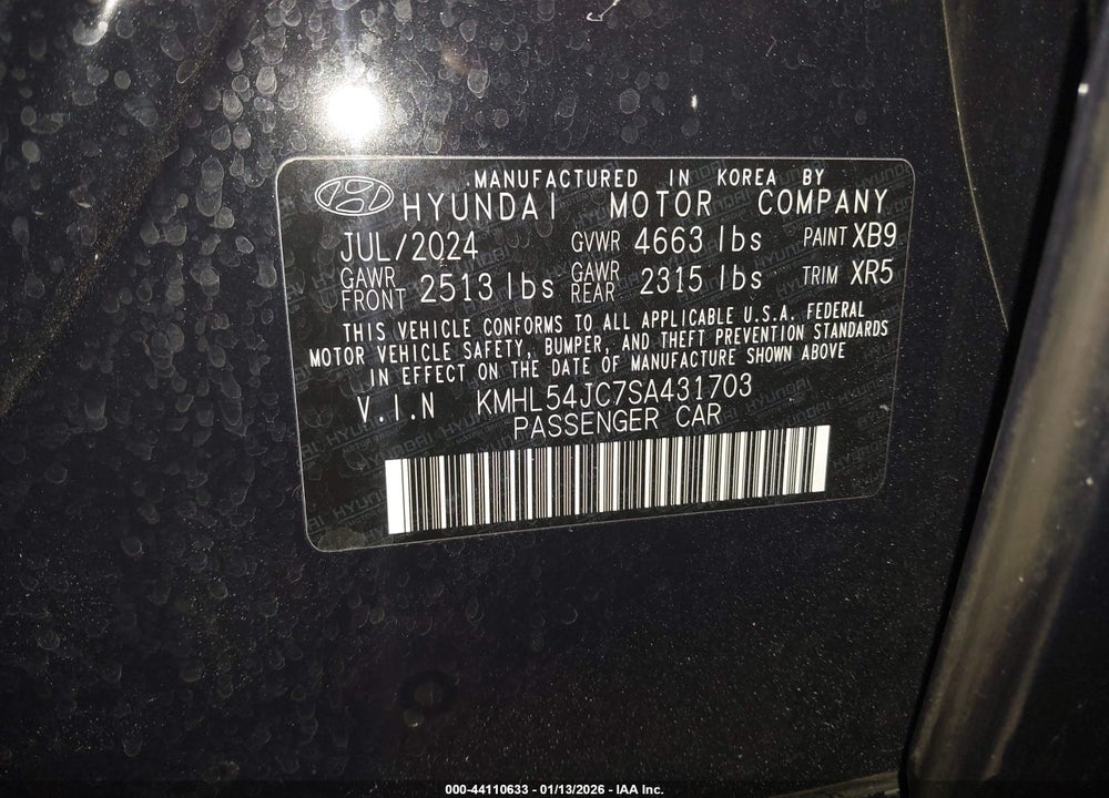 2025 HYUNDAI SONATA N LINE VIN: KMHL54JC7SA431703