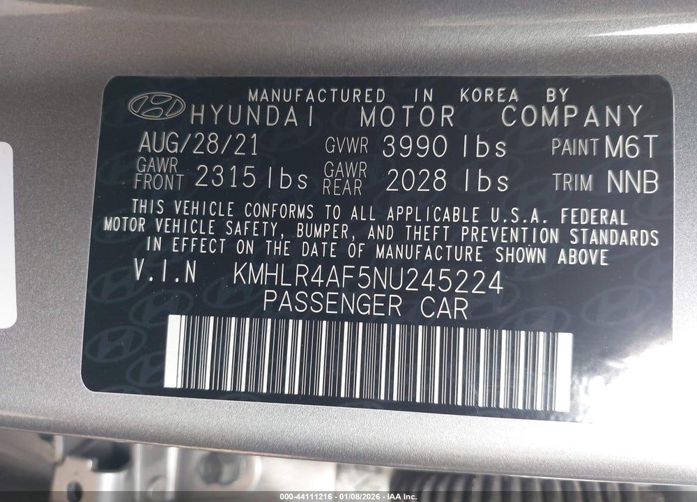 2022 HYUNDAI ELANTRA N LINE VIN: KMHLR4AF5NU245224